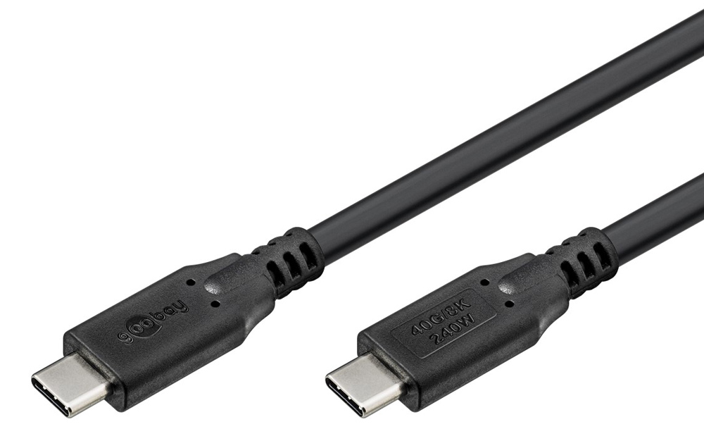 GOOBAY καλώδιο USB-C 74183, USB4, 240W, 40Gbps, 8K/60Hz, 1m, μαύρο 1 GOOBAY καλώδιο USB-C 74183