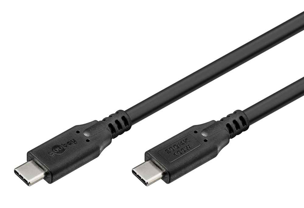 GOOBAY καλώδιο USB-C 74197, USB4, 100W, 20Gbps, 4K/60Hz, 2m, μαύρο 1 GOOBAY καλώδιο USB-C 74197