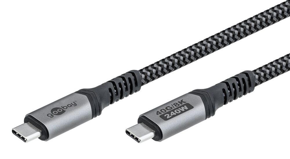 GOOBAY καλώδιο USB-C 74210, USB4, 240W, 40Gbps, 8K/60Hz, 0.50m, γκρι 1 GOOBAY καλώδιο USB-C 74210