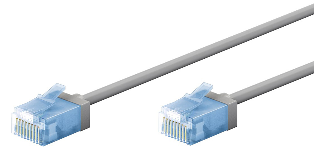 GOOBAY καλώδιο δικτύου 74221, CAT 6A U/UTP, ultra slim, copper, 500MHz, 0.5m, γκρι 1 GOOBAY καλώδιο δικτύου 74221