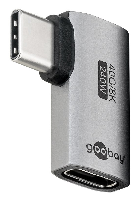GOOBAY αντάπτορας USB-C 74441, γωνιακός 90°, USB4, 240W, 40Gbps, 8K, γκρι 1 GOOBAY αντάπτορας USB-C 74441