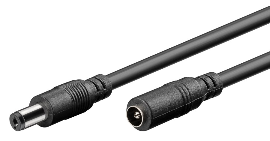 GOOBAY καλώδιο προέκτασης τροφοδοσίας 76635, 5.5x2.1mm, 1.5m, μαύρο 1 GOOBAY καλώδιο προέκτασης τροφοδοσίας 76635