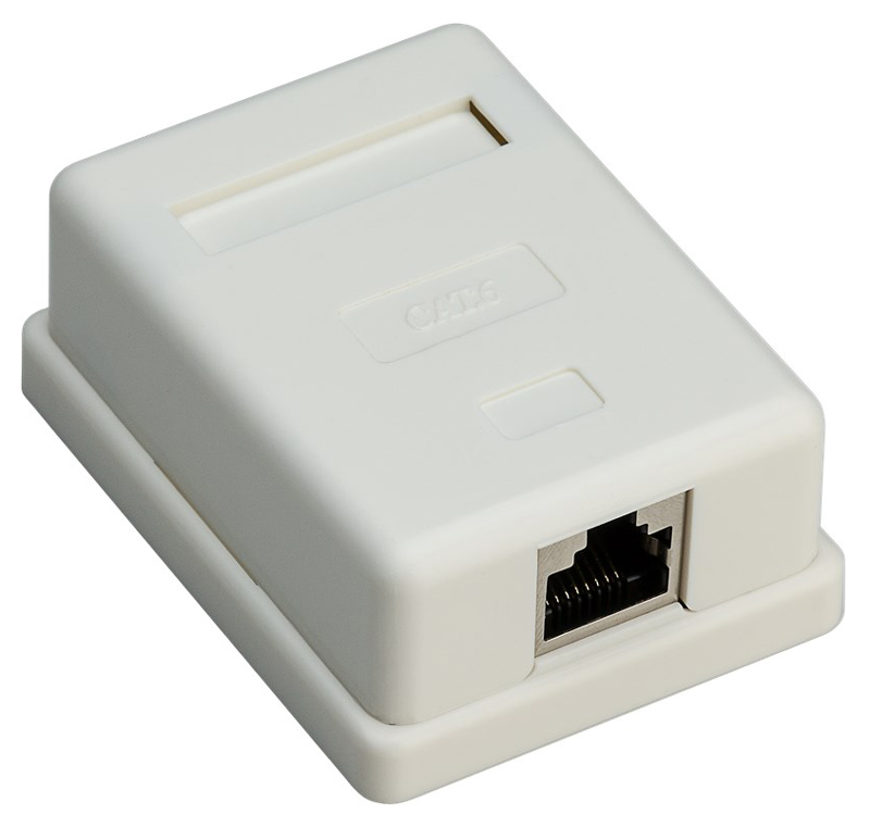 GOOBAY επιτοίχια πρίζα δικτύου 77634, 1 θύρα RJ45, CAT 6 STP, λευκή 1 GOOBAY επιτοίχια πρίζα δικτύου 77634