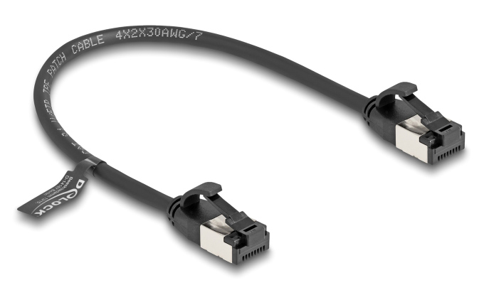 DELOCK καλώδιο δικτύου 80181, CAT 8.1 U/FTP, 40Gbps, εύκαμπτο, 0.25m, μαύρο 1 DELOCK καλώδιο δικτύου 80181