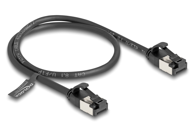 DELOCK καλώδιο δικτύου 80182, CAT 8.1 U/FTP, 40Gbps, εύκαμπτο, 0.50m, μαύρο 1 DELOCK καλώδιο δικτύου 80182