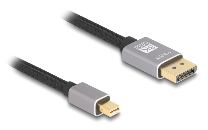 DELOCK καλώδιο mini DisplayPort σε DisplayPort 81091, 8K/60Hz, 32.4 Gbps, 1m, μαύρο 1 DELOCK καλώδιο mini DisplayPort σε DisplayPort 81091