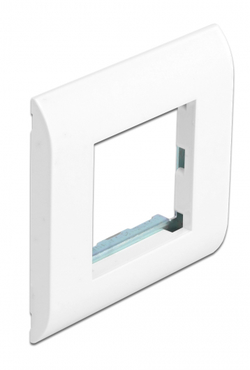 DELOCK module βάση πρίζας με frame Easy 45 81300, 80x80mm, λευκό 1 DELOCK module βάση πρίζας με frame Easy 45 81300