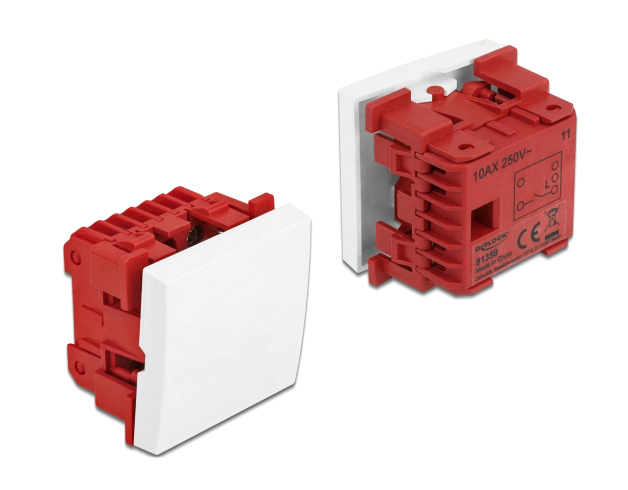 DELOCK module διακόπτης Easy 45 81359, μονός, 1-pole, 1-way, λευκός 1 DELOCK module διακόπτης Easy 45 81359
