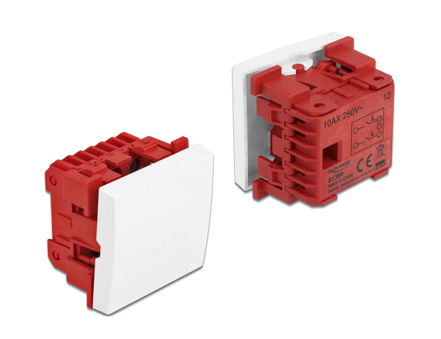 DELOCK module διακόπτης Easy 45 81360, μονός, 2-pole, 1-way, λευκός 1 DELOCK module διακόπτης Easy 45 81360