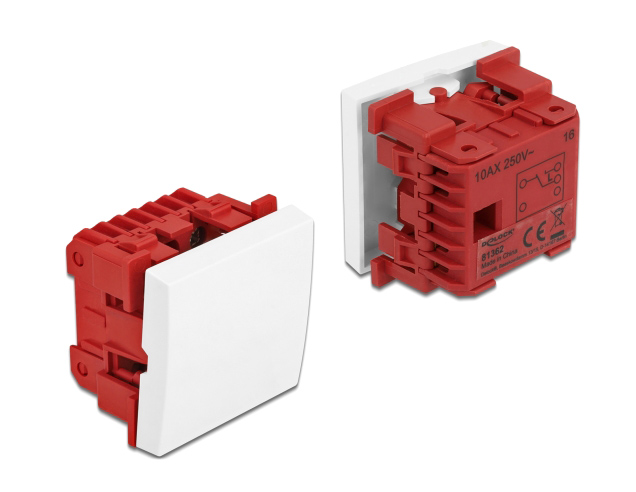 DELOCK module διακόπτης Easy 45 81362, μονός, 1-pole, 2-way, λευκός 1 DELOCK module διακόπτης Easy 45 81362