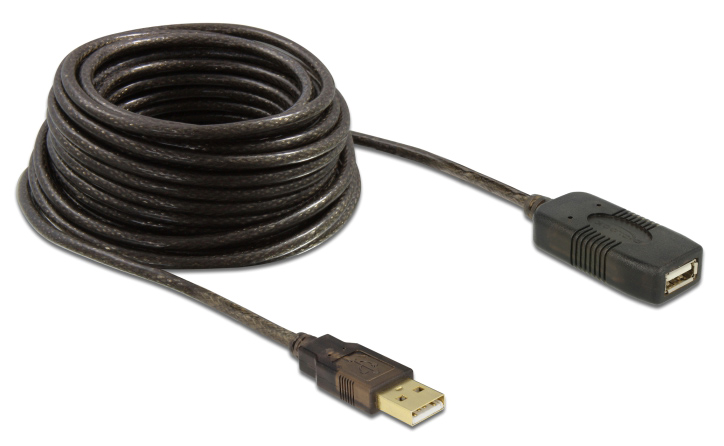 DELOCK καλώδιο USB 2.0 αρσενικό σε θηλυκό 82446, active, 10m, μαύρο 1 DELOCK καλώδιο USB 2.0 αρσενικό σε θηλυκό 82446