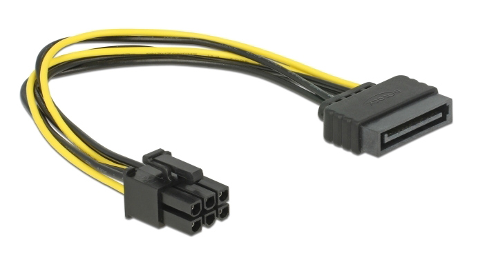 DELOCK καλώδιο τροφοδοσίας SATA 15-pin σε 6-pin PCI Express 82924, 20cm 1 DELOCK καλώδιο τροφοδοσίας SATA 15-pin σε 6-pin PCI Express 82924