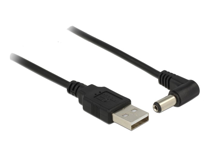 DELOCK καλώδιο USB σε DC 5.5 x 2.1mm 83578, γωνιακό, 1.5m, μαύρο 1 DELOCK καλώδιο USB σε DC 5.5 x 2.1mm 83578