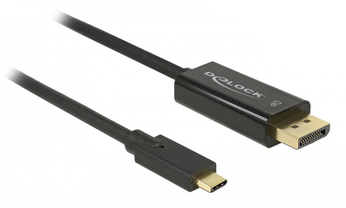 DELOCK καλώδιο USB-C σε DisplayPort 85255, DP Alt Mode, 4K, 1m, μαύρο 1 DELOCK καλώδιο USB-C σε DisplayPort 85255