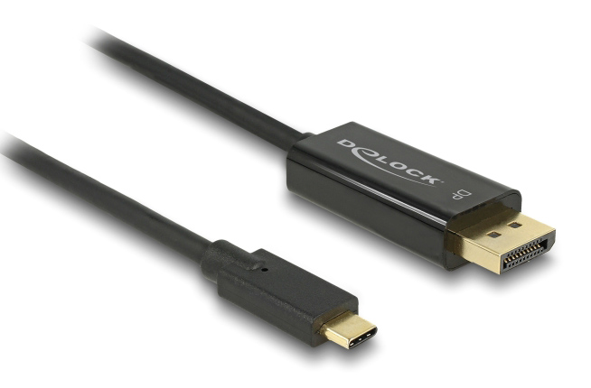 DELOCK καλώδιο USB-C σε DisplayPort 85257, DP Alt Mode, 4K/60Hz, 3m, μαύρο 1 DELOCK καλώδιο USB-C σε DisplayPort 85257