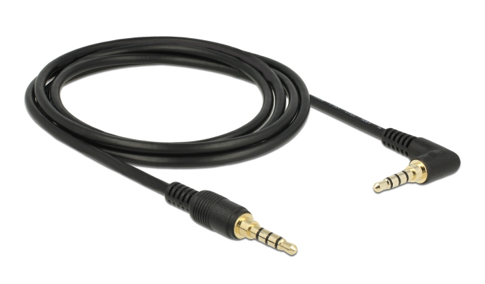 DELOCK καλώδιο 3.5mm 85613, γωνιακό, 24AWG, gold plated, 2m, μαύρο 1 DELOCK καλώδιο 3.5mm 85613