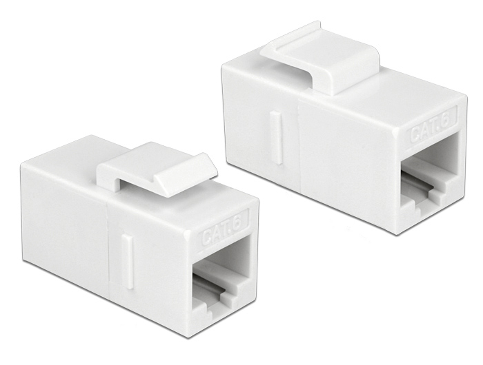 DELOCK Keystone module RJ45 86379, θηλυκό σε θηλυκό, Cat 6 UTP, λευκό 1 DELOCK Keystone module RJ45 86379