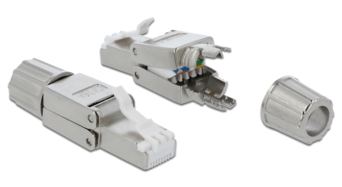 DELOCK βύσμα RJ45 CAT 6A STP 86477, tool-free, ασημί 1 DELOCK βύσμα RJ45 CAT 6A STP 86477