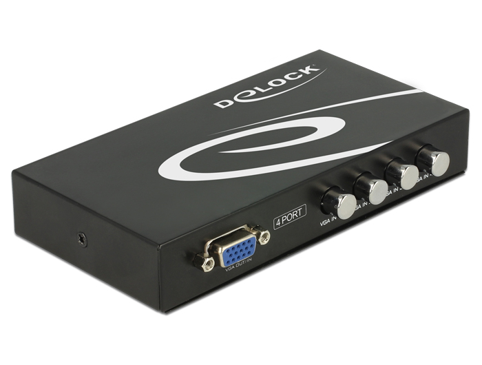 DELOCK VGA switch 87635, 4 σε 1, 1080p, bidirectional, μαύρο 1 DELOCK VGA switch 87635