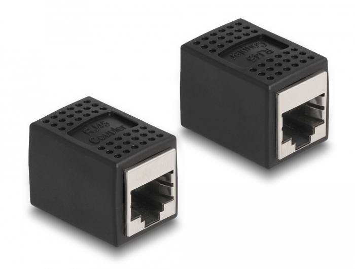DELOCK αντάπτορας RJ45 θηλυκός 87796, Cat.6a, 8P/8C, μαύρος 1 DELOCK αντάπτορας RJ45 θηλυκός 87796