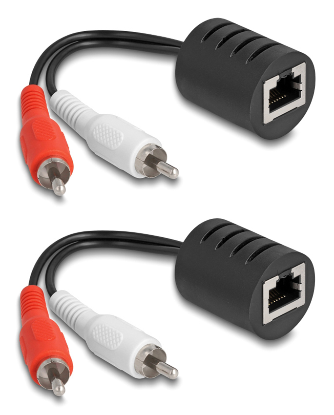 DELOCK audio extender 87857 RCA σε RCA, μέσω καλωδίου RJ45, έως 50m 1 DELOCK audio extender 87857 RCA σε RCA