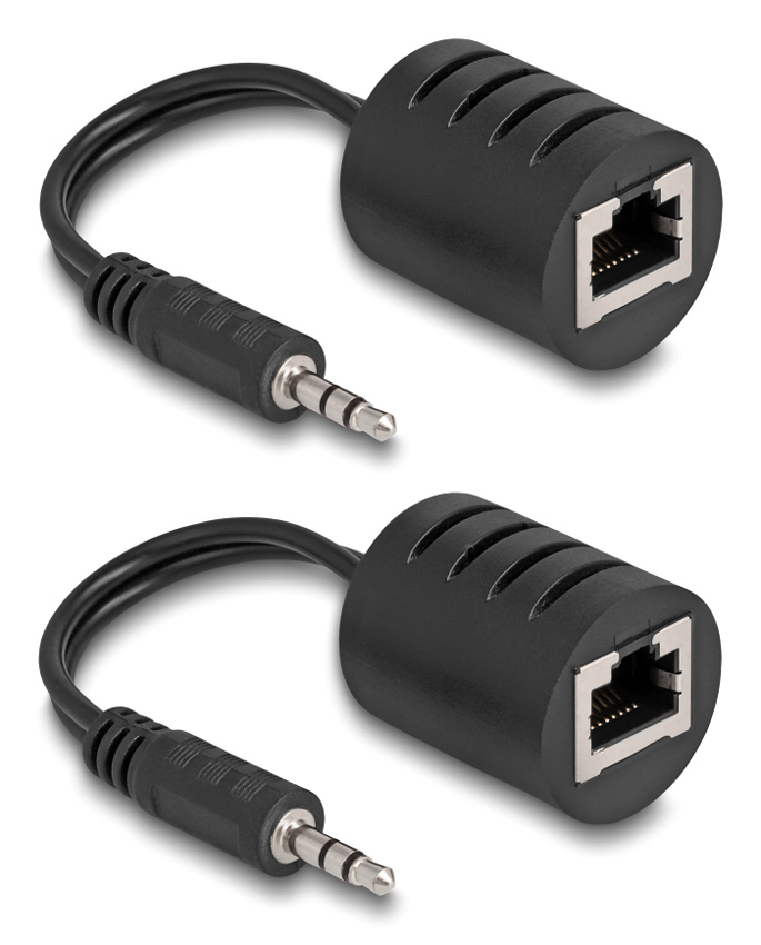 DELOCK audio extender 87858 3.5mm σε 3.5mm, μέσω καλωδίου RJ45, έως 50m 1 DELOCK audio extender 87858 3.5mm σε 3.5mm