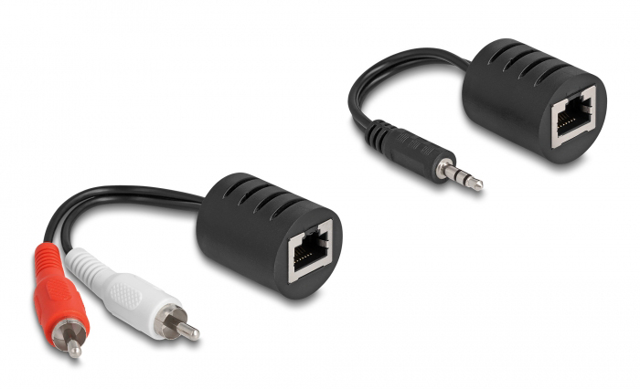 DELOCK audio extender 87859 3.5mm σε RCA, μέσω καλωδίου RJ45, έως 50m 1 DELOCK audio extender 87859 3.5mm σε RCA