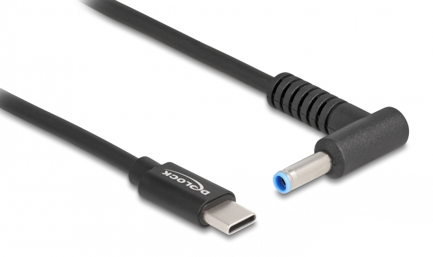 DELOCK καλώδιο τροφοδοσίας laptop 87971, USB-C σε HP 4.5x3.0mm, 1.5m, μαύρο 1 DELOCK καλώδιο τροφοδοσίας laptop 87971