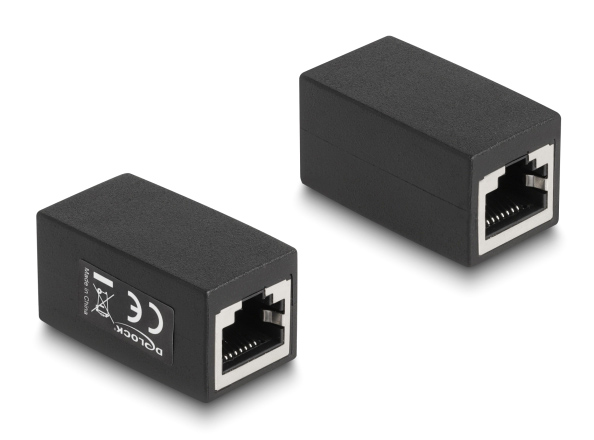 DELOCK σύνδεσμος RJ45 88003, θηλυκό σε θηλυκό, Cat.6, μαύρος 1 DELOCK σύνδεσμος RJ45 88003