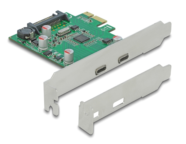 DELOCK κάρτα επέκτασης PCIe x1 σε 2x USB-C 90493, 5Gbps 1 DELOCK κάρτα επέκτασης PCIe x1 σε 2x USB-C 90493