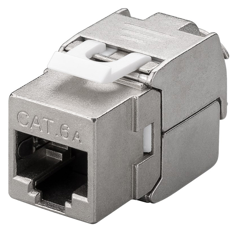 GOOBAY Keystone module RJ45 CAT 6A 90864, STP, 500 MHz, slim-line, ασημί 1 GOOBAY Keystone module RJ45 CAT 6A 90864