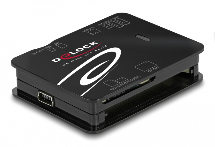 DELOCK card reader 91007 για Micro SD/SD/CF/MS/xD/M2, μαύρο 1 DELOCK card reader 91007 για Micro SD/SD/CF/MS/xD/M2