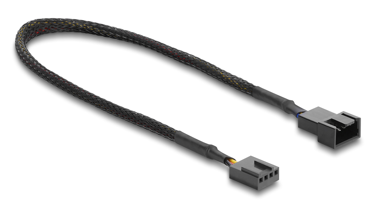 DELOCK καλώδιο προέκτασης 4pin PWM 91360 για ανεμιστήρες, 30cm, μαύρο 1 DELOCK καλώδιο προέκτασης 4pin PWM 91360 για ανεμιστήρες