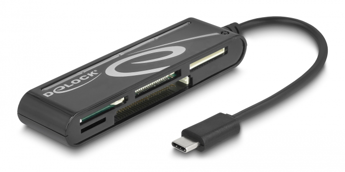DELOCK card reader 91739 για micro SD/SD/CF/MS/xD, USB-C, μαύρο 1 DELOCK card reader 91739 για micro SD/SD/CF/MS/xD