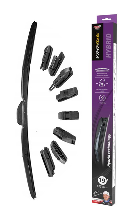 MOJE AUTO υαλοκαθαριστήρας Hybrid 92-H19, 19" (475mm), 9 αντάπτορες 1 MOJE AUTO υαλοκαθαριστήρας Hybrid 92-H19
