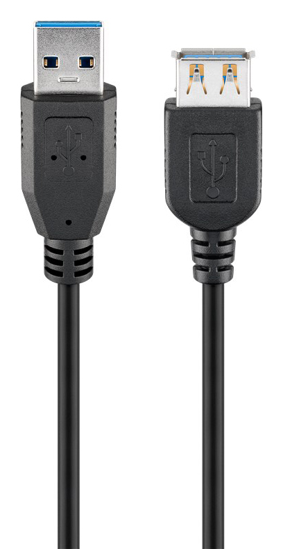 GOOBAY καλώδιο USB 3.0 σε USB (F) 95726, copper, 5m, μαύρο 1 GOOBAY καλώδιο USB 3.0 σε USB (F) 95726