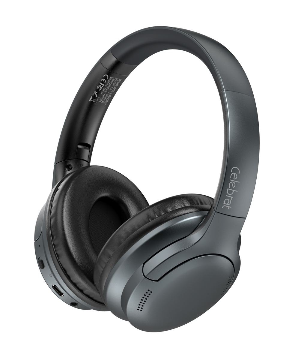 CELEBRAT headphones A33, ασύρματα & ενσύρματα, ANC, 40mm, 300mAh, μαύρα 1 CELEBRAT headphones A33
