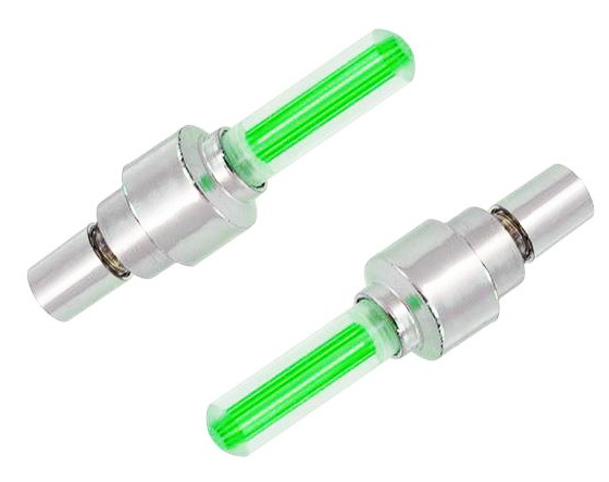 Καπάκι βαλβίδας ποδηλάτου AG304B, LED, 6.5cm, 2τμχ, πράσινο 1 Καπάκι βαλβίδας ποδηλάτου AG304B