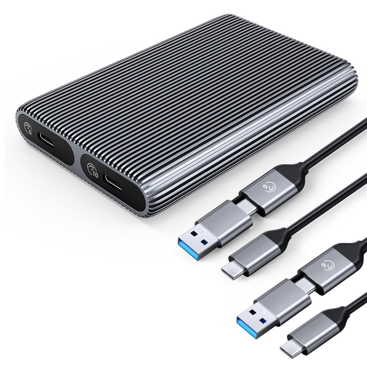 ORICO θήκη για 2x M.2 NVME SSD AM2C3-2N, 10Gbps, tool free, γκρι 1 ORICO θήκη για 2x M.2 NVME SSD AM2C3-2N