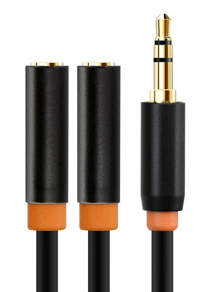 CABLETIME καλώδιο ήχου 3.5mm σε 2x 3.5mm CT-AV309-P12G, 20cm, μαύρο 1 CABLETIME καλώδιο ήχου 3.5mm σε 2x 3.5mm CT-AV309-P12G