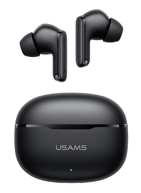 USAMS earphones με θήκη φόρτισης E05, True Wireless, BT 6.0, μαύρα 1 USAMS earphones με θήκη φόρτισης E05
