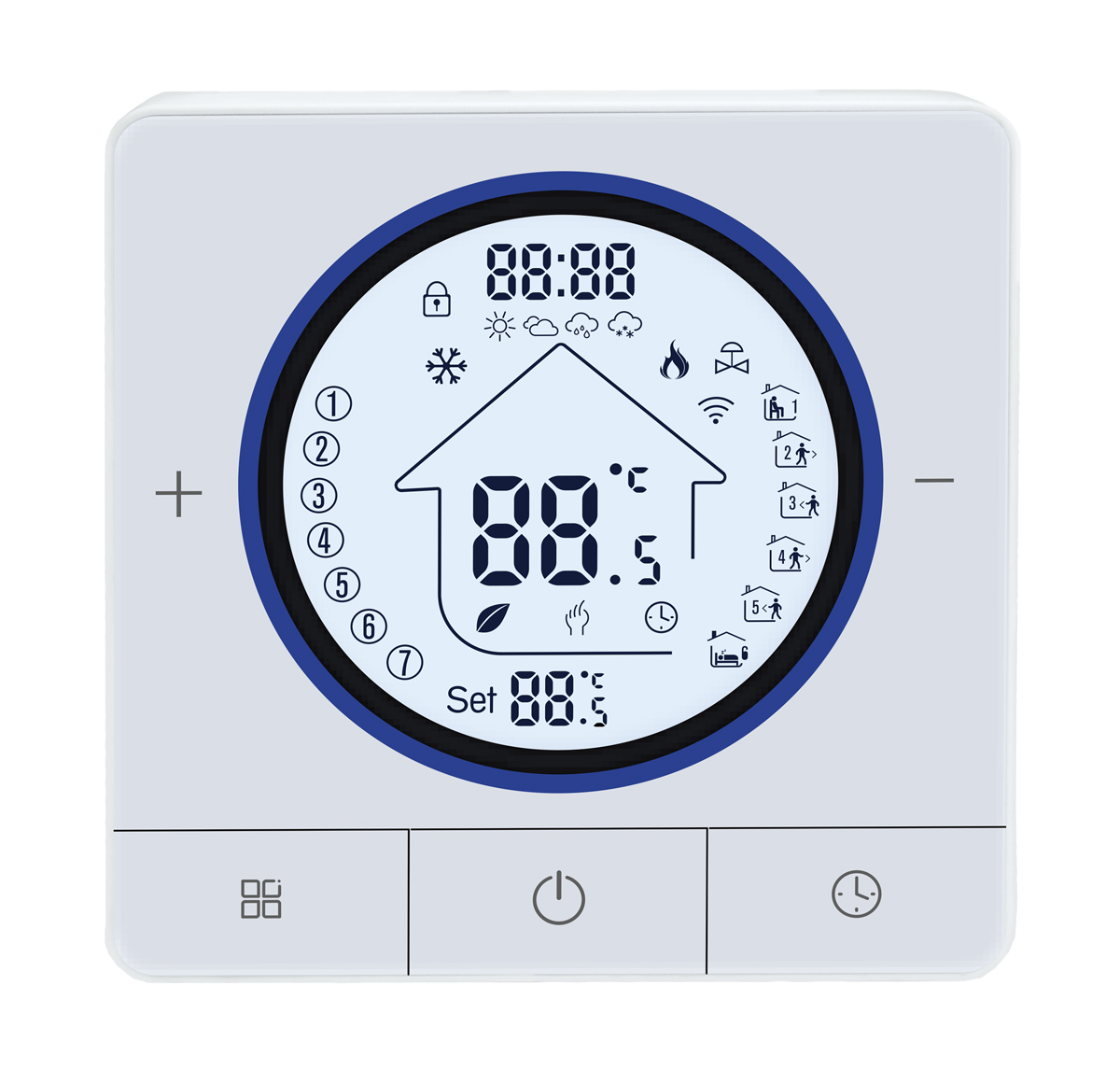 Smart θερμοστάτης αερίου BHT-800WM-GCLW, WiFi, επιτοίχιος, λευκός 1 Smart θερμοστάτης αερίου BHT-800WM-GCLW