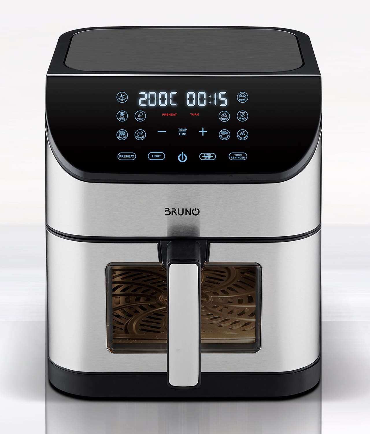 BRUNO φριτέζα αέρος BRN-0194, 8lt, 1800W, inox/μαύρη 1 BRUNO φριτέζα αέρος BRN-0194