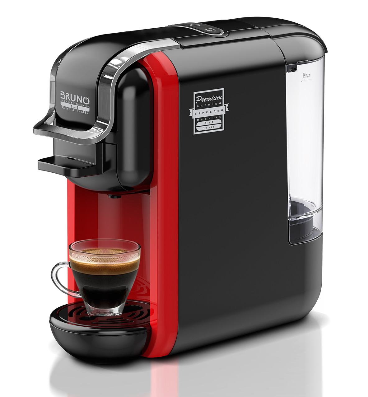 BRUNO καφετιέρα espresso 3 σε 1 BRN-0214, Hot & Cold, 1450W, 19 bar, μαύρη 1 BRUNO καφετιέρα espresso 3 σε 1 BRN-0214