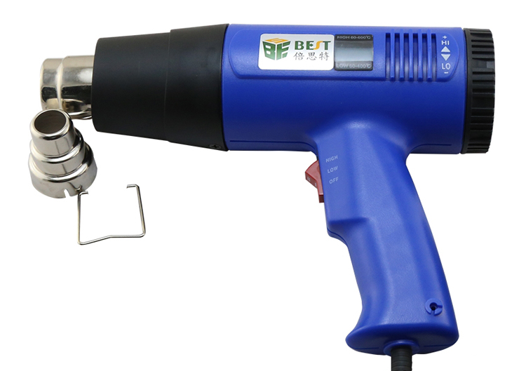 BEST Πιστόλι θερμού αέρα BST-8016D, LCD, 1600W, μπλε 1 BEST Πιστόλι θερμού αέρα BST-8016D