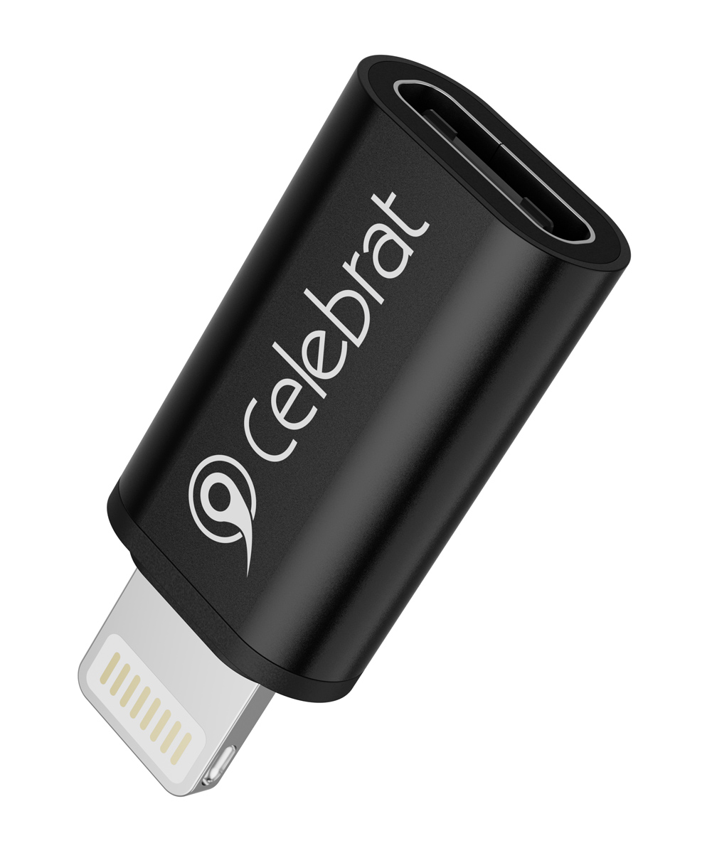 CELEBRAT αντάπτορας Lightning σε USB-C CA-03, 2A, 480Mbps, μαύρος 1 CELEBRAT αντάπτορας Lightning σε USB-C CA-03