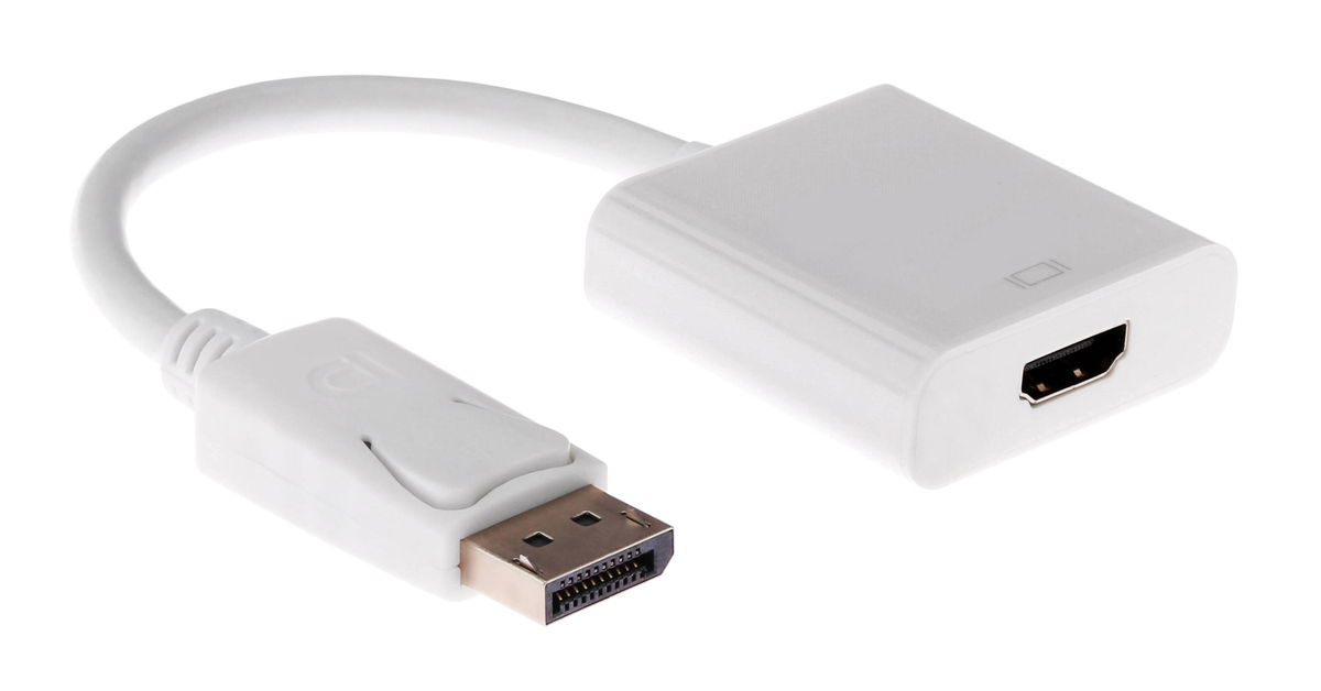 POWERTECH αντάπτορας DisplayPort σε HDMI CAB-DP004, 0.20m, λευκός 1 POWERTECH αντάπτορας DisplayPort σε HDMI CAB-DP004