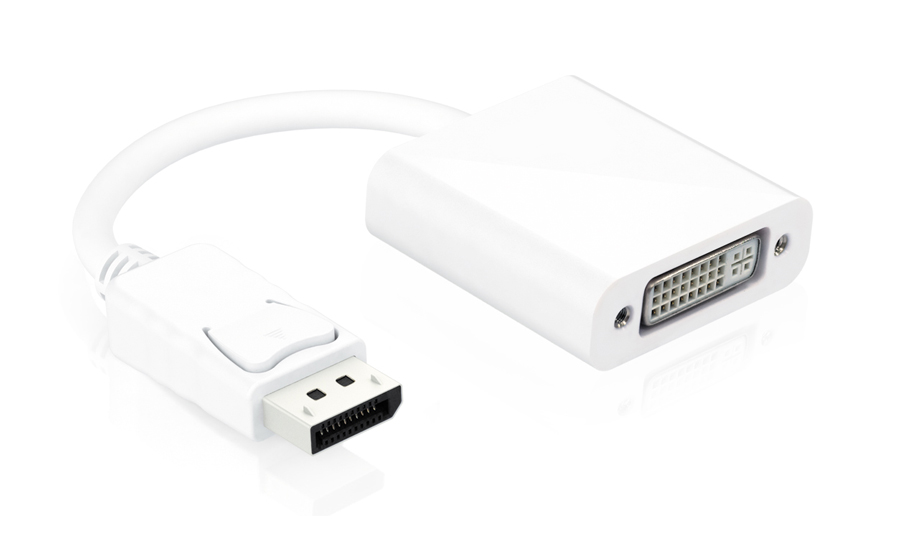 POWERTECH αντάπτορας DisplayPort σε DVI 24+5 CAB-DP005, 0.20m, λευκός 1 POWERTECH αντάπτορας DisplayPort σε DVI 24+5 CAB-DP005