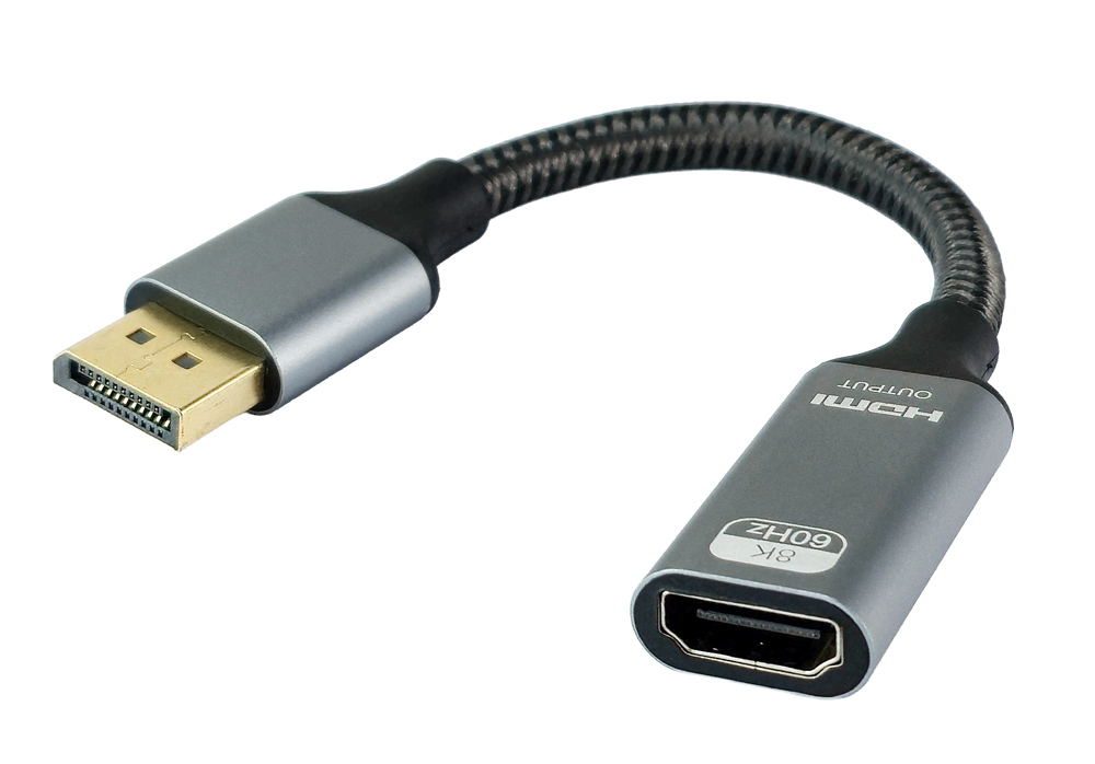 POWERTECH αντάπτορας DisplayPort σε HDMI CAB-DP077, 8K/60Hz, 0.1m, μαύρος 1 POWERTECH αντάπτορας DisplayPort σε HDMI CAB-DP077