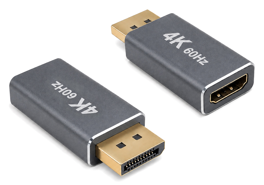 POWERTECH αντάπτορας DisplayPort σε HDMI CAB-DP085, 4K/60Hz, γκρι 1 POWERTECH αντάπτορας DisplayPort σε HDMI CAB-DP085